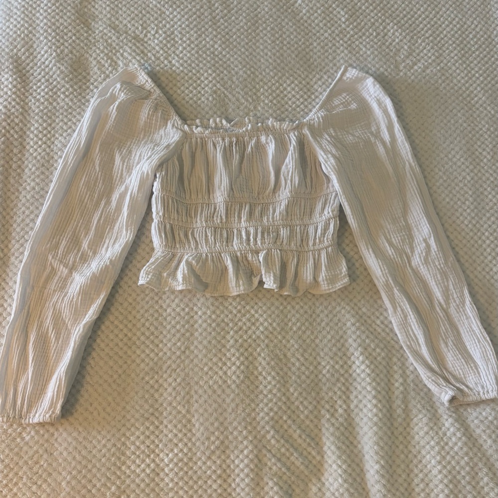 Wild Fable Cream Long Sleeve Blouse